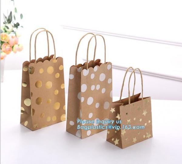 Laudry kraft bags, clothes bags, pack Recycled brown kraft paper bag twisted handles shopping packaging kraft paper bag