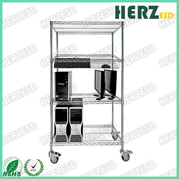 Customized ESD Storage Shelves , Industrial Wire Shelving System Resistance 10e6-10e9 Ohm