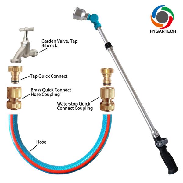 Telescopic Soft Rain Wand With Thumb Control & Swivel Head