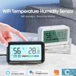 WiFi Indoor Hygrometer & Thermometer Sensor with Backlight, Remote App Control,