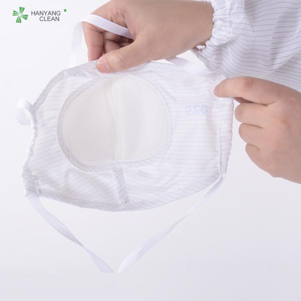 5mm Stripe Fabric Food Processing Accessories Reusable Mouth Mask Anti Static