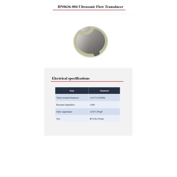 14mm Piezo Ultrasonic Ceramic Transducer 1MHZ Pzt Piezoelectric Transducer
