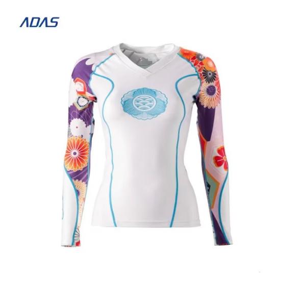 Digital Sublimation Printed SPF Swim Surf Rash Shirt For Unisex BJJ Rash Guard