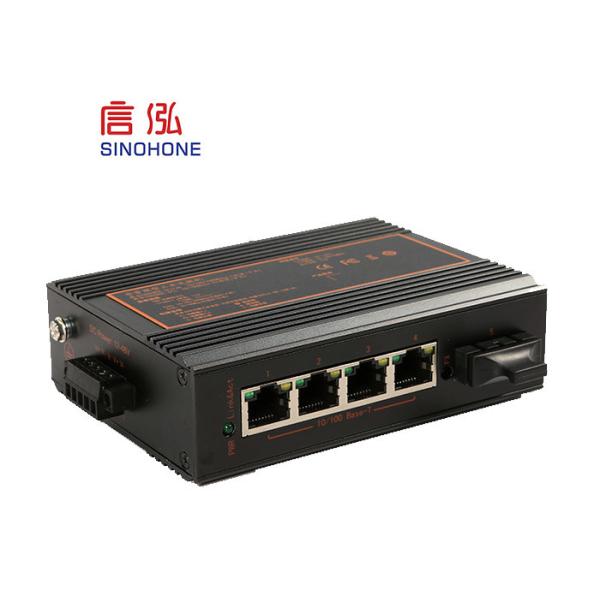 4 RJ45 + 1 SFP Port Fiber Optic Network Switch , Industrial Ethernet Switch