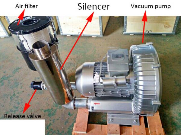 Air vacuum pump with air filter silencer and release valve CNC router 5.5kw vacuum pump blower