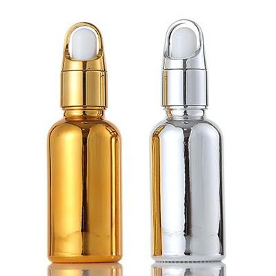 Cheap Gold Glass Bottles Containers With Dropper Lightweight Custom Shape / Size for sale