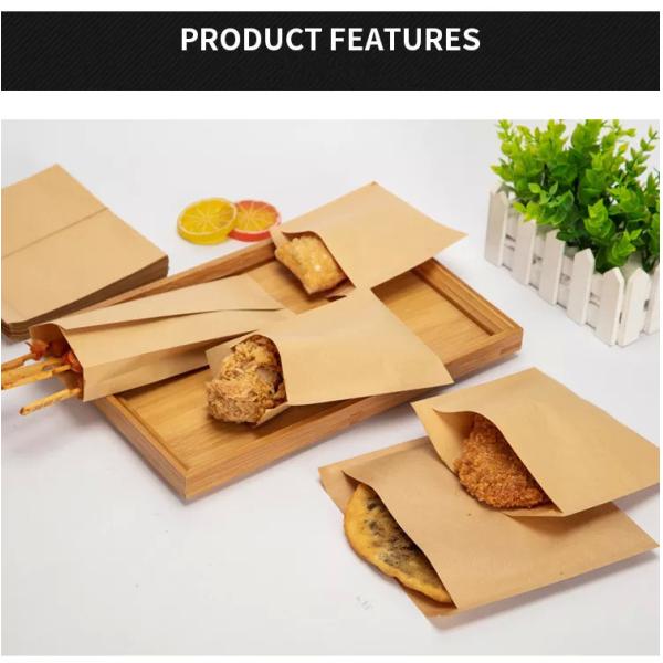 100 Pack Biodegradable Flat Kraft Paper Bags Envelopes For Cookie Popcorn Sandwichs