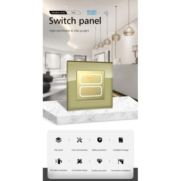 Hotel Modbus Wall Switch , Smart Home Wall Control Panel Tempered Glass