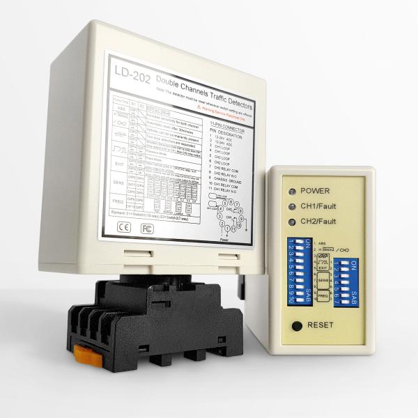 Cheap Industrial gate automation Inductive Dual channel loop detector 12-24 VADC Accurate detection for sale