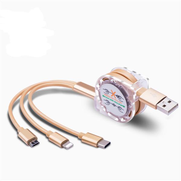 Promotional Multi-functional USB stretch cable TPE logo customized