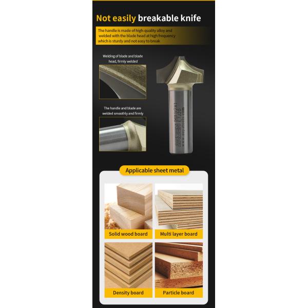 ARDEN Manufacturing Production "V" Type Slotting Cutter Wood Router Bits Manufacturers v Bit for Wood Cnc Router Milling Cutter