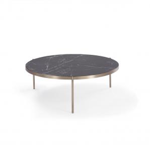 China Powder Coated Iron Frame Coffee Table Industrial Style Round Metal Side Table on sale