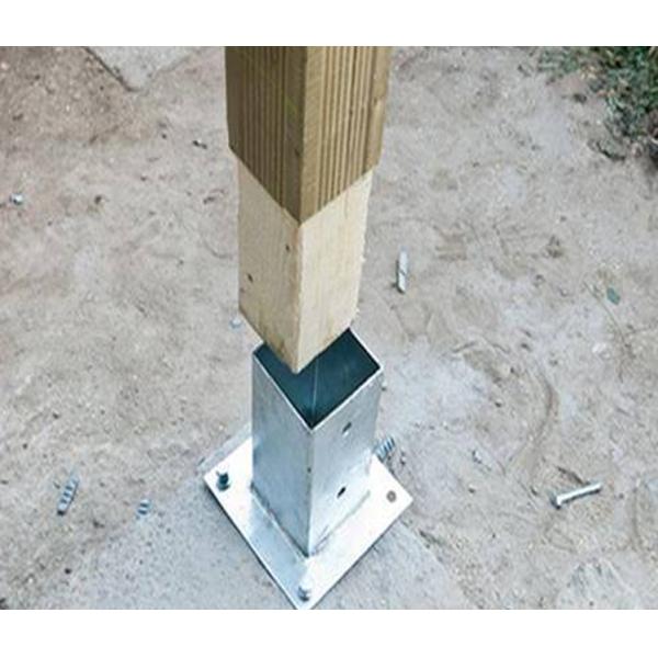 Second Operation Custom Made Metal Brackets Pole Anchor for Wood Posts