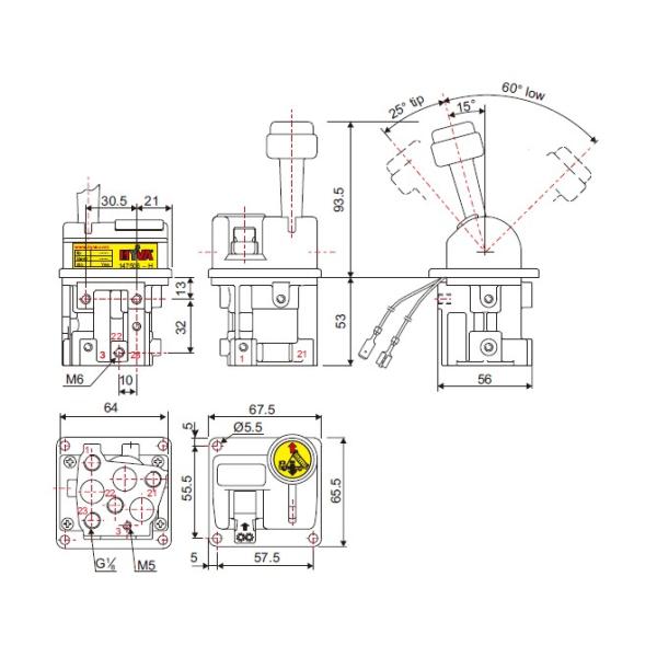 HYVA 14750650H Led Dump Truck Controls Air Control 2 Sections Fix Tipping Position