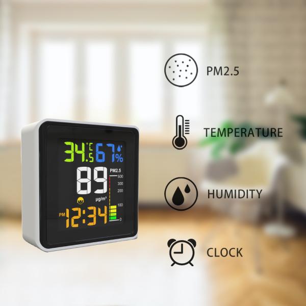 500ug/M3 Air Quality Meter Accurate Pm2 5 Air Quality Monitor With Humidity Sensor
