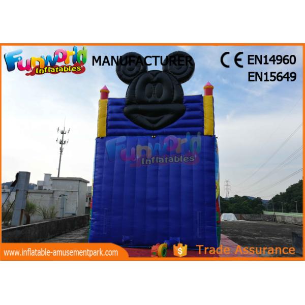 Pvc Mickey Mouse Commercial Inflatable Bounce House With Slide Easy To Carry