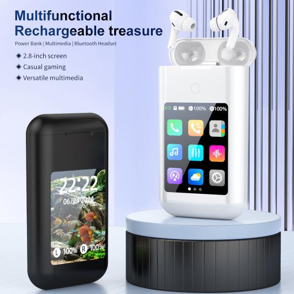 Cheap Large Battery In Ear Style Touch Screen Earphone with Multiple Functions and 2.8" TFT Screen Display 8000mAH for sale