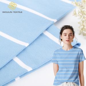 Best Pure Cotton Jersey T Shirt Fabric Low Shrinkage 170gsm 40S Yarn Dyed Material wholesale