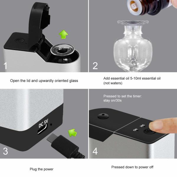 Waterless Scent Nebulizer With Built - In Lithium 4000mah Battery