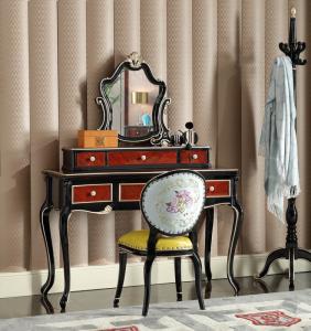 China Luxury house of Villa Bedroom furniture Dresser with Mirror stand in Beech wood carving on sale