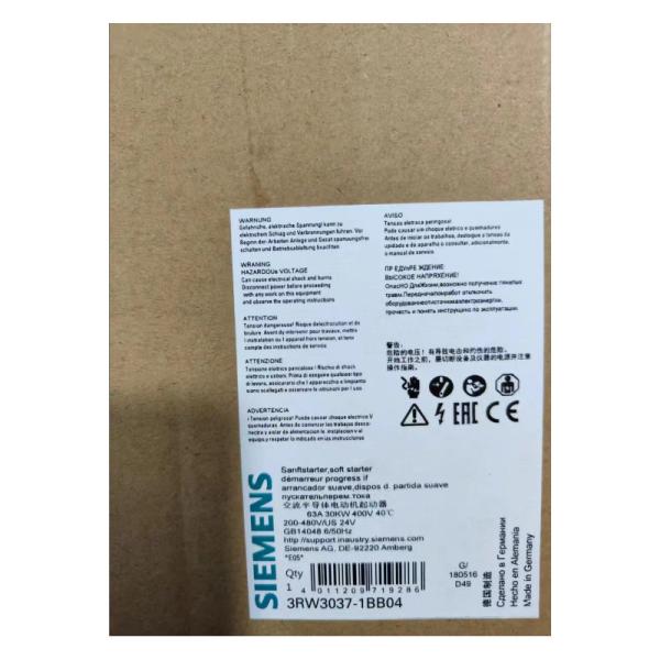 OEM S2 63A 30kW SIEMENS SIRIUS Soft Starter 3RW3037-1BB04