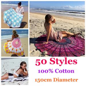 Best China wholesale mandala roundie towel 100% cotton round beach towels with tassels fringe wholesale