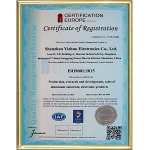 Shenzhen Yizhuo Electronics Co., Ltd Certifications