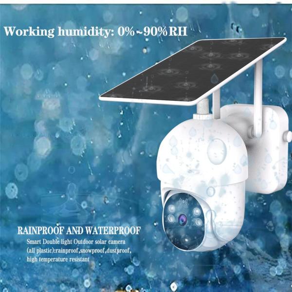Outdoor Solar Power Waterproof Smart Camera Two Way Voice Intercom PIR Motion Detection
