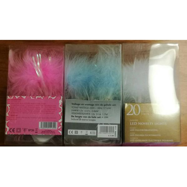 Colorful battery powered feather led fairy lights