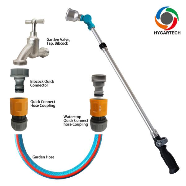 Telescopic Soft Rain Wand With Thumb Control & Swivel Head