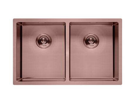 Cheap Rose Gold Double Bowl Double Drainer Sink Radius 10 Stainless Steel 304 for sale
