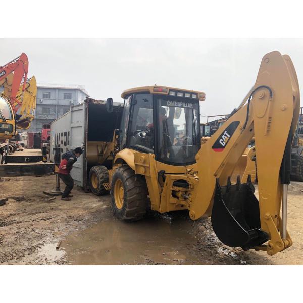 Yellow Used Caterpillar Backhoe Loader 420F2 High Performance 1 Year Warranty