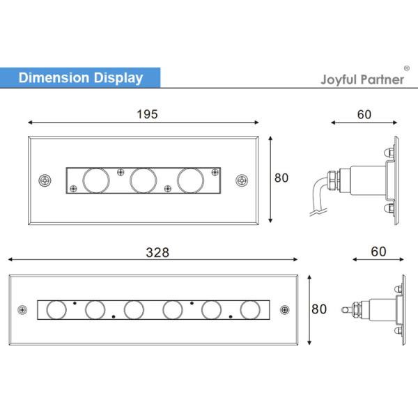 6W Linear LED Underwater Light IP68 12-24VDC Input Square LED Pool Light With two year Warranty