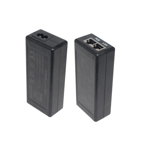 UK Plug 24V 1A POE Injector with 2 RJ45 Ports for IP Camera
