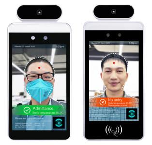 Facial Recognition And Body Temperature Testing 8 Inch Device With Software For