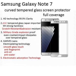 Best tempered glass screen protector for galaxy note 7/samsung note 7 3D curved edge to edge Scratch-Resistant shatterproof wholesale