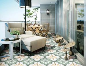 Best SGS Green Floor Decorative Tile , 200x200mm 0.03 W.A Restaurant Ceramic Tile wholesale