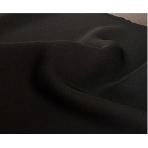 Polyester wool peach fabric formal black color for abaya cloth, width 58 inches,