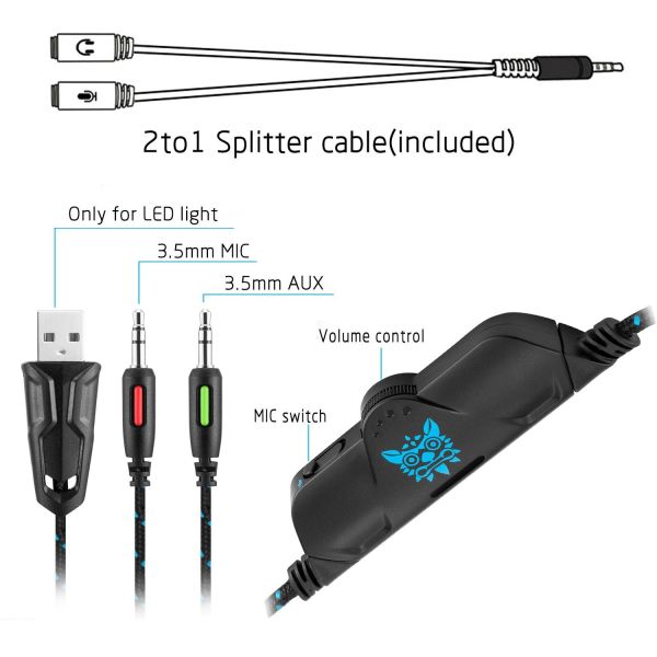 Surround Sound Box 2.2m Onikuma k1b USB Gaming Headset