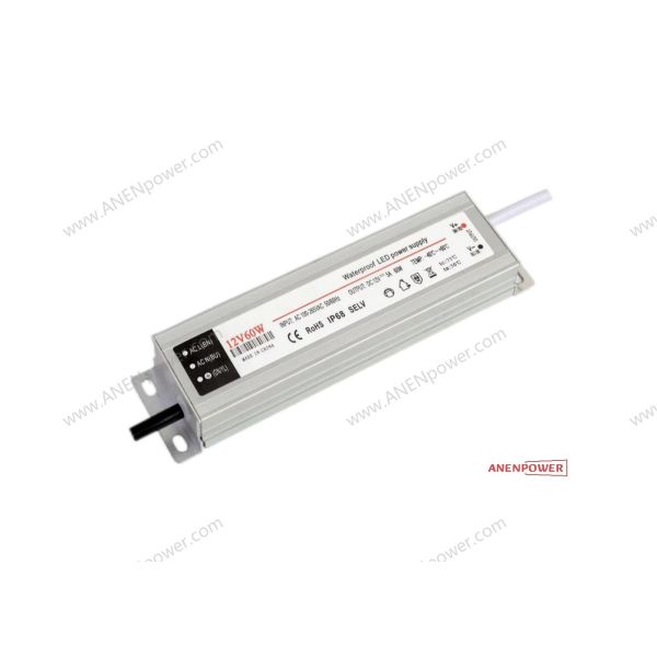 SAA ETL Certified 60W IP67 Waterproof Switching Power Supply 12V LED Driver Transformer 24V Lighting AC DC Adapter