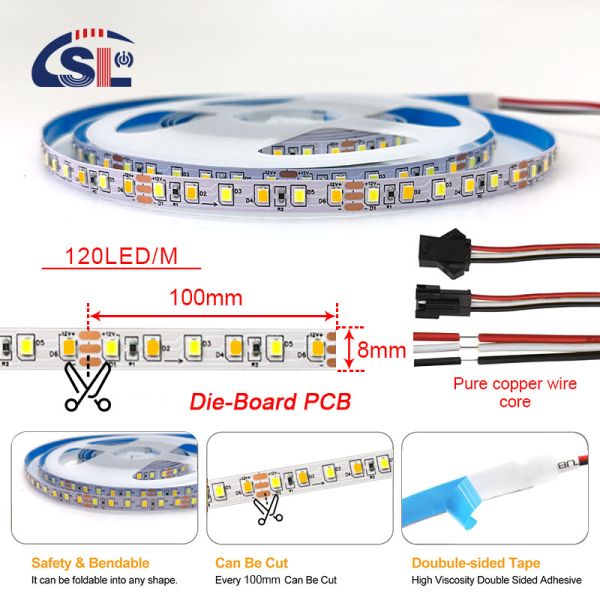 2835 CCT LED Strip 120leds Dual White Color Temperature Adjustable for Your Products
