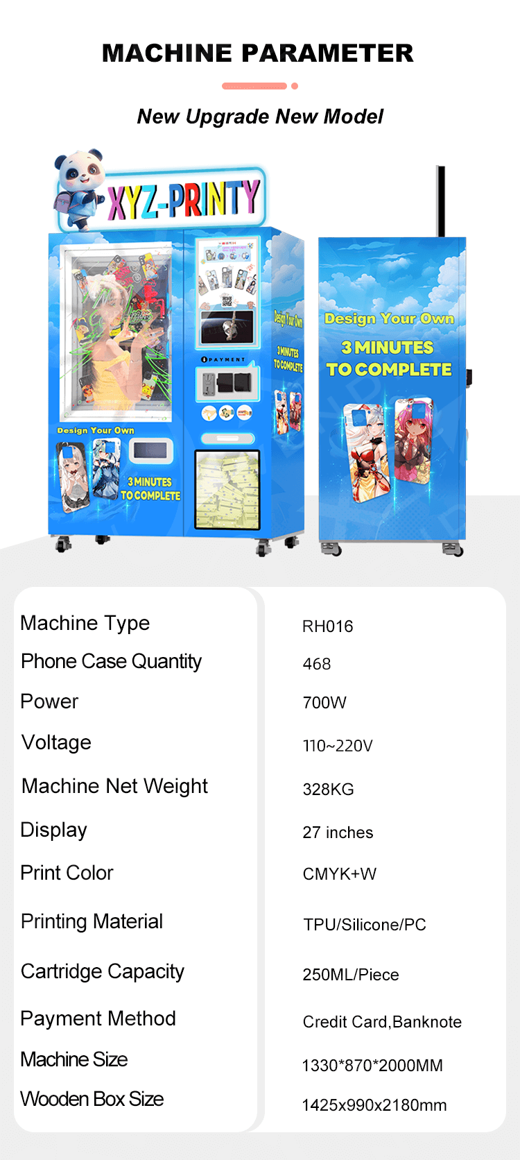 New Arrival Self Service Diy Phone Case Printer Vending Machine Automatic Smart Phone Case Printing Vending Machine
