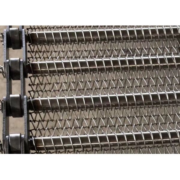 Smooth Surface Chain Mesh Conveyor Belt 304 Stainless Steel For Ceramic Conveying