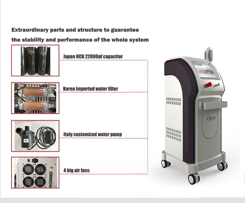 60KG Ipl Machine For Skin Rejuvenationn E-Light / IPL/ SHR/ OPT/RF Machine