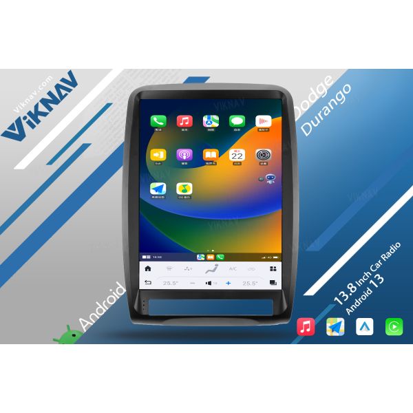 VIKNAV 13.8 inch Car Radio For Dodge Durango 2011-2013 Tape Recorder Android 13 ODM