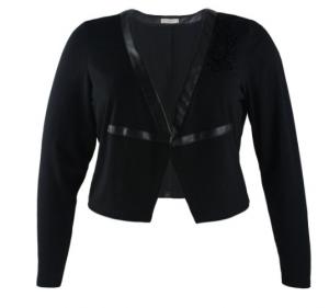 Women Open Placket Ladies Short Formal Jackets With PU Strap For Decoration