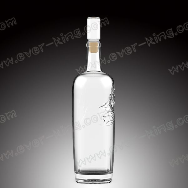 Crystal White Flint Custom Glass Bottle 750 ML for Luxury Liquor and Spirit