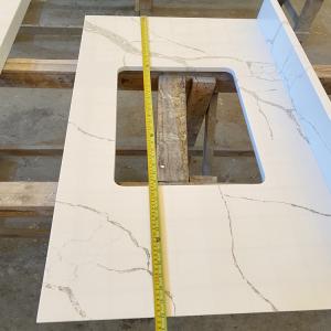 Best Seamless Miter Edge Marble Granite Kitchen Countertops Honed Finish wholesale