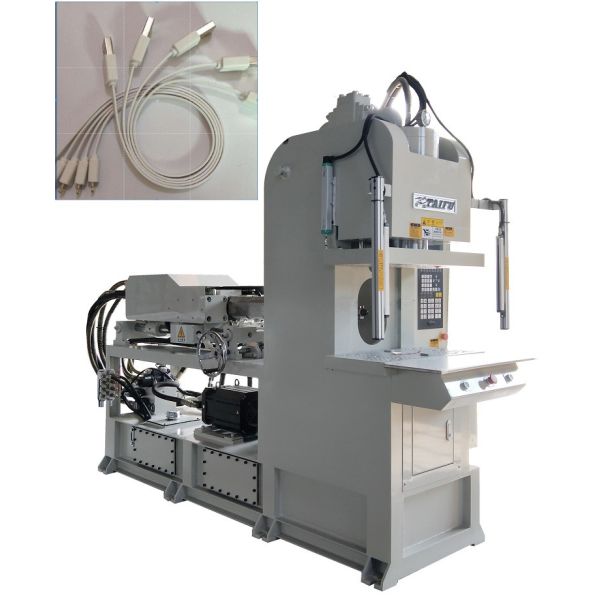 High Efficiency 55 Ton Data Cables Injection Molding Machine With C Type White