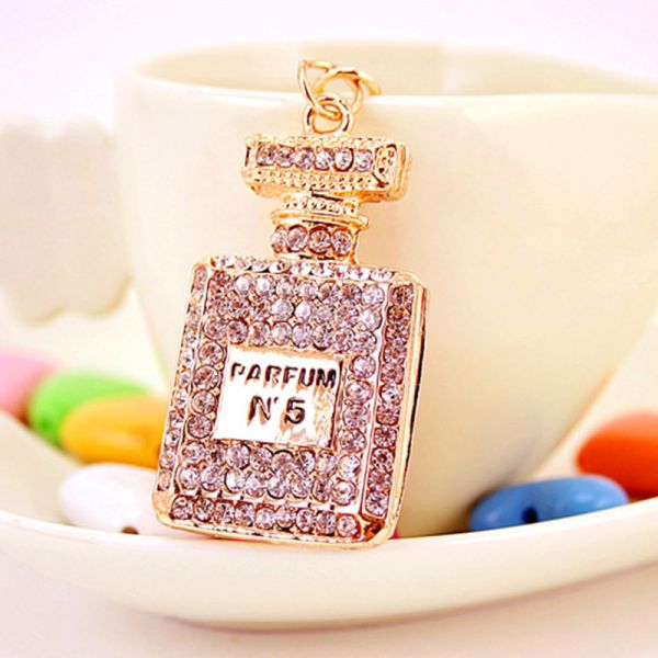 Mini Bag Crystal Car Keychain Multifeature 50mm Length Multicolor
